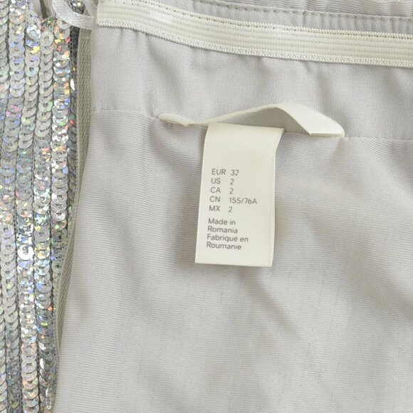 H&M Sequins Strapless Top, Size 0 - 2, Silver - Picture 8 of 10